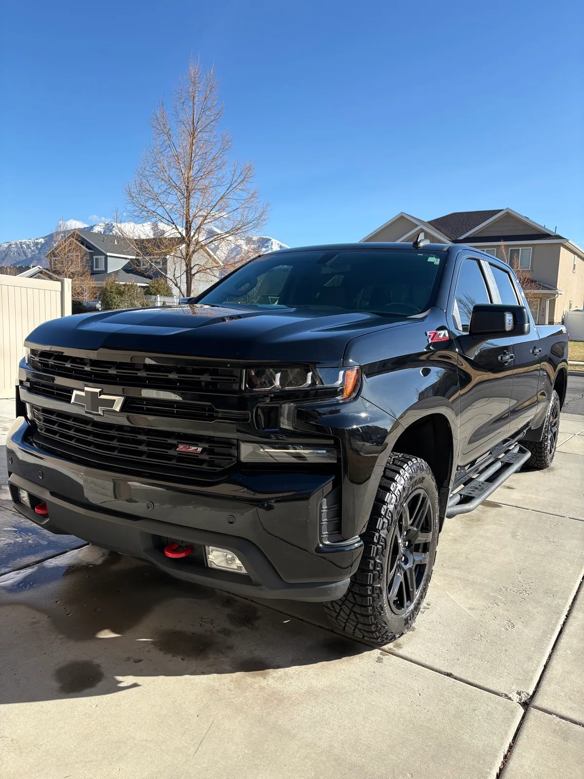 Black truck exterior after detailing